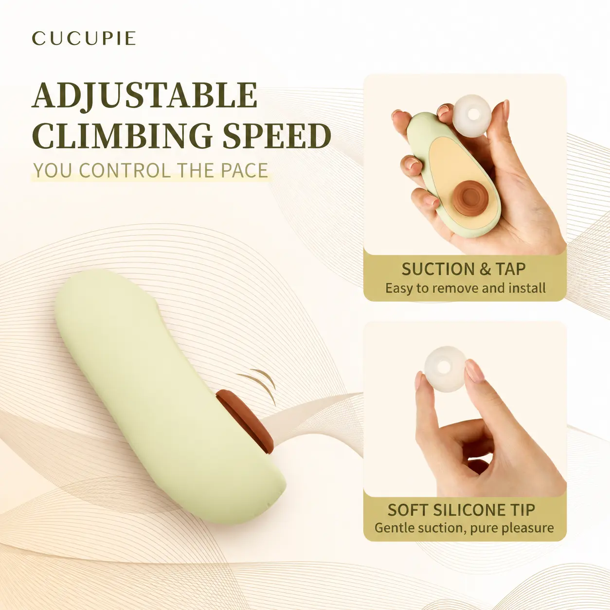 cucupie-avocado-shape-mini-massager-usb-rechargeable-8-intensity-levels-ipx6-05 CUCUPIE Avocado Shape Mini Massager USB Rechargeable 8 Intensity Levels Soft Silicone IPX6 Waterproof Green