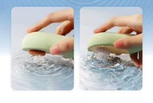 CUCUPIE Avocado Shape Mini Massager USB Rechargeable 8 Intensity Levels Soft Silicone IPX6 Waterproof Green