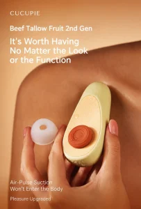 CUCUPIE Avocado Shape Mini Massager USB Rechargeable 8 Intensity Levels Soft Silicone IPX6 Waterproof Green