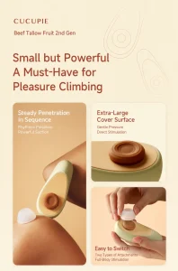 CUCUPIE Avocado Shape Mini Massager USB Rechargeable 8 Intensity Levels Soft Silicone IPX6 Waterproof Green