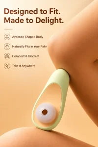 CUCUPIE Avocado Shape Mini Massager USB Rechargeable 8 Intensity Levels Soft Silicone IPX6 Waterproof Green