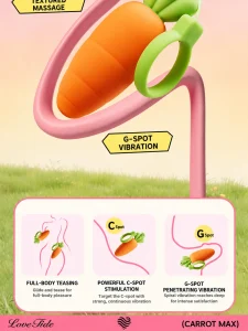 Cute Carrot Vibrating Powerful Mini Bullet 9 Modes for Women Clitoris Stimulator Adult Sex Toy Vibrator