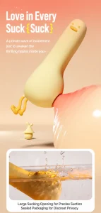 Cute Duck Mini Massager APP Control USB Rechargeable 10 Frequencies 5 Modes Soft Silicone IPX6 Waterproof