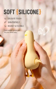 Cute Duck Mini Massager APP Control USB Rechargeable 10 Frequencies 5 Modes Soft Silicone IPX6 Waterproof