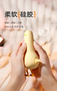 Cute Duck Mini Massager APP Control USB Rechargeable 10 Frequencies 5 Modes Soft Silicone IPX6 Waterproof