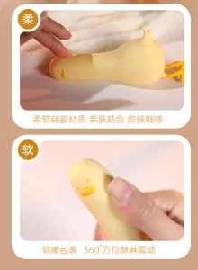 Cute Duck Mini Massager APP Control USB Rechargeable 10 Frequencies 5 Modes Soft Silicone IPX6 Waterproof