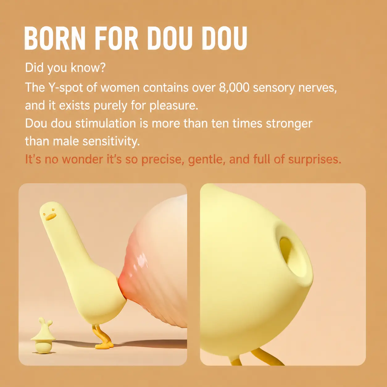 Cute Duck Mini Massager APP Control USB Rechargeable 10 Frequencies 5 Modes Soft Silicone IPX6 Waterproof