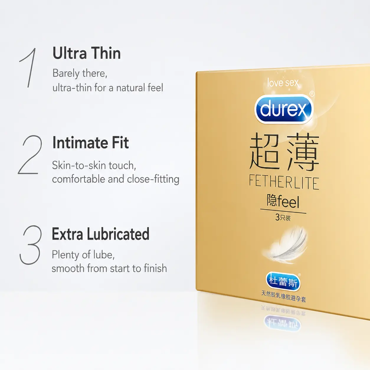 DUREX Ultra Thin Condom 3PCS 1 Box Ready Stock EXP 2031