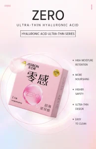 JISSBON Zero Hyaluronic Acid Condom 3PCS 1 Box Latex Condom Ready Stock EXP2030