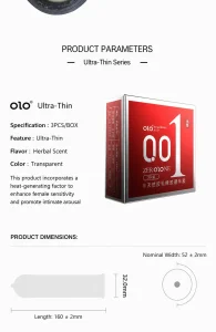 OLO 001 Hot Sensation Goddess Condom Red Box 3PCS x 1 Box EXP2031