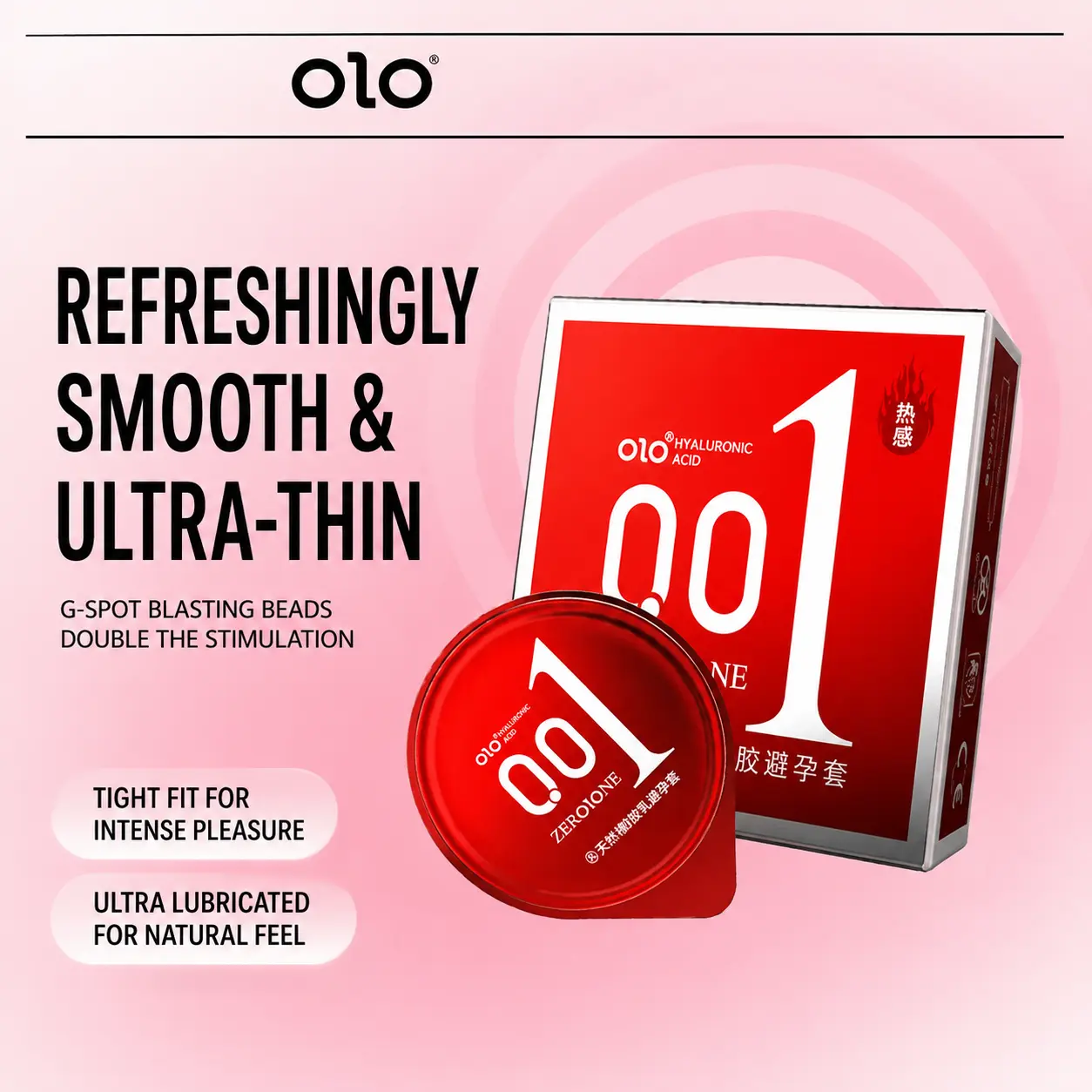 OLO 001 Hot Sensation Goddess Condom Red Box 3PCS x 1 Box EXP2031