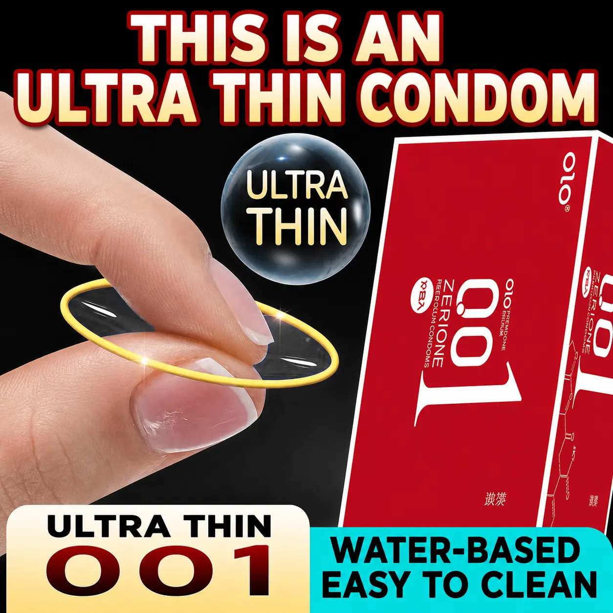 OLO 001 Hyaluronic Acid Hot Sensation Condom Red Box 10PCS 1 Box Ready Stock EXP2030