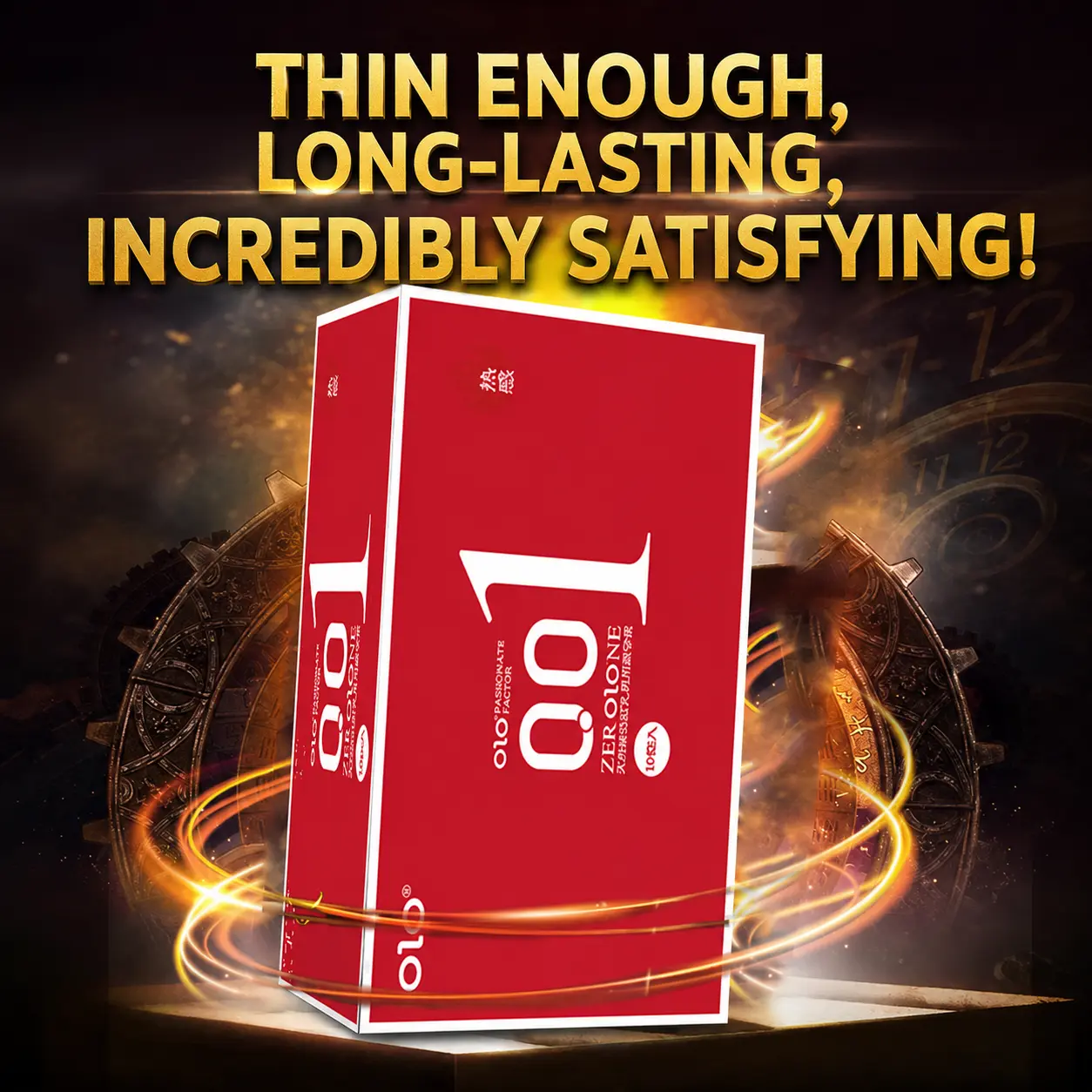 OLO 001 Hyaluronic Acid Hot Sensation Condom Red Box 10PCS 1 Box Ready Stock EXP2030