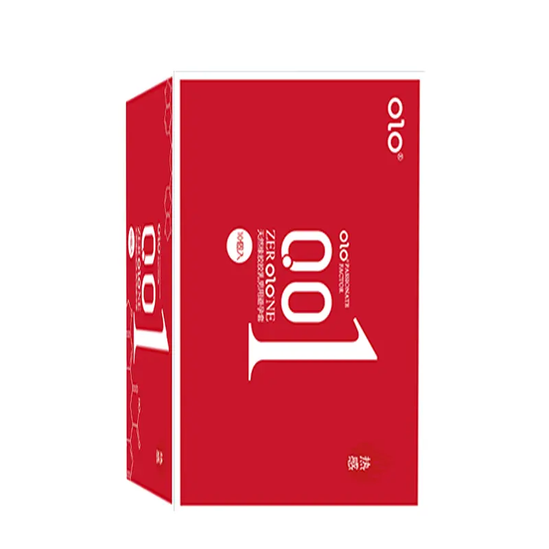 OLO 001 Hyaluronic Acid Hot Sensation Condom Red Box 10PCS 1 Box Ready Stock EXP2030