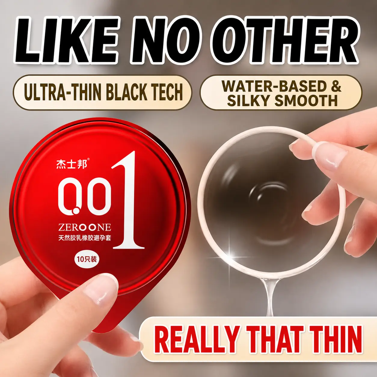 OLO 001 Hyaluronic Acid Hot Sensation Condom Red Box 10PCS 1 Box Ready Stock EXP2030