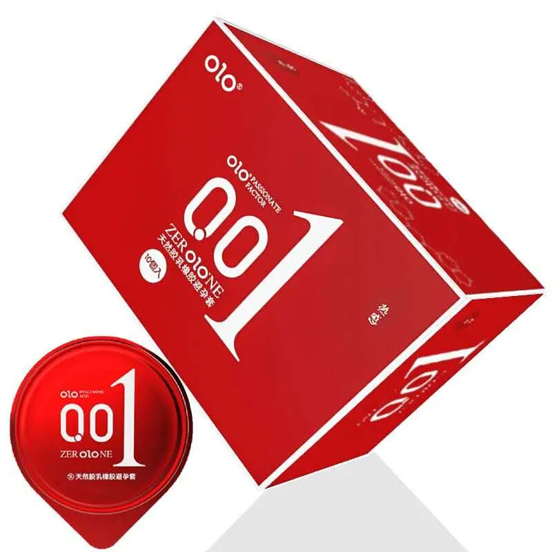 OLO 001 Hyaluronic Acid Hot Sensation Condom Red Box 10PCS 1 Box Ready Stock EXP2030