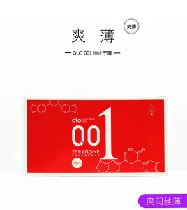 OLO 001 Hyaluronic Acid Hot Sensation Condom Red Box 10PCS 1 Box Ready Stock EXP2030