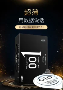 OLO 001 Hyaluronic Acid Smooth Ultra Thin Condom Black Box 10PCS 1 box Ready Stock EXP2031