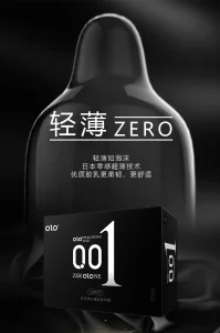 OLO 001 Hyaluronic Acid Smooth Ultra Thin Condom Black Box 10PCS 1 box Ready Stock EXP2031