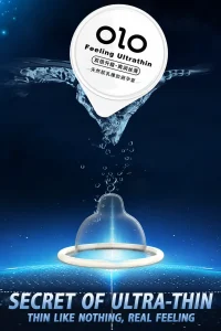 OLO 001 Hyaluronic Acid Smooth Ultra Thin Condom Black Box 10PCS 1 box Ready Stock EXP2031