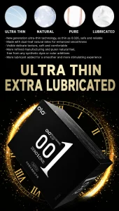OLO 001 Hyaluronic Acid Smooth Ultra Thin Condom Black Box 10PCS 1 box Ready Stock EXP2031