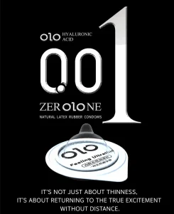 OLO 001 Hyaluronic Acid Smooth Ultra Thin Condom Black Box 10PCS 1 box Ready Stock EXP2031