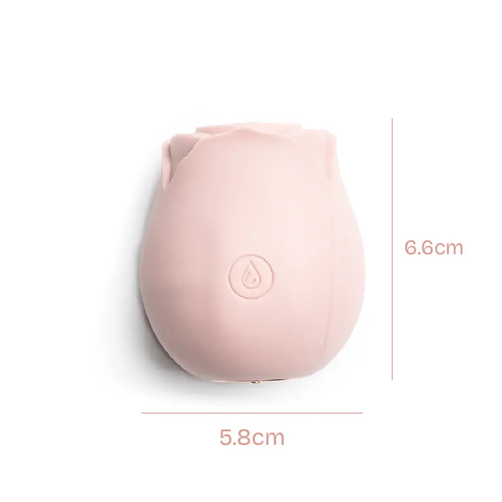 Rose Shape Sucking Vibrator USB Rechargeable 10 Modes Soft Silicone IPX6 Waterproof Portable Pink