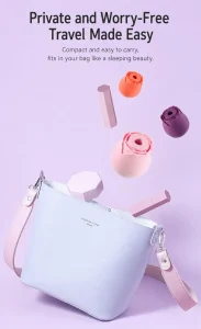 Rose Shape Sucking Vibrator USB Rechargeable 10 Modes Soft Silicone IPX6 Waterproof Portable Pink