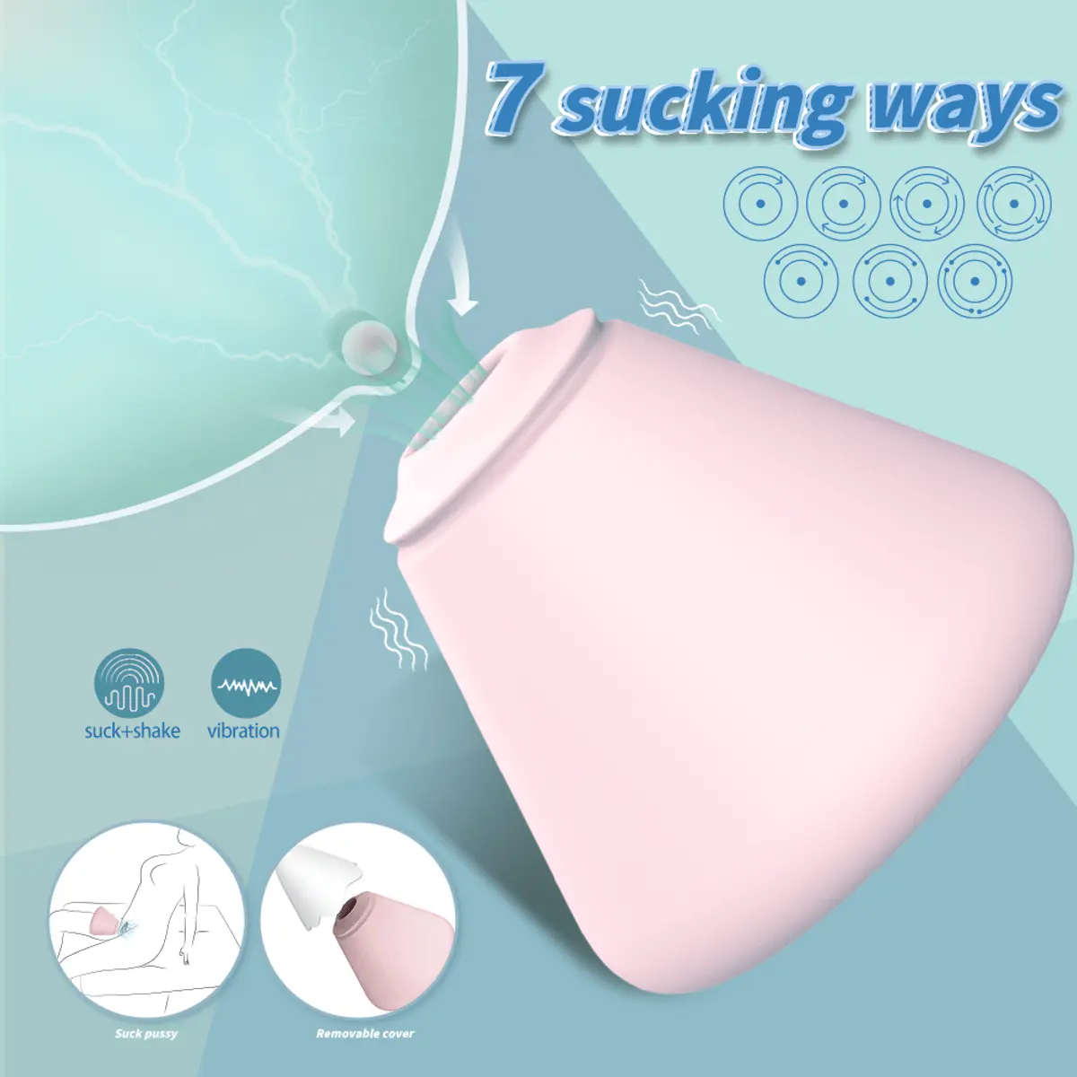 Snow Mountain Mini Massager USB Rechargeable 7 Modes Soft Silicone