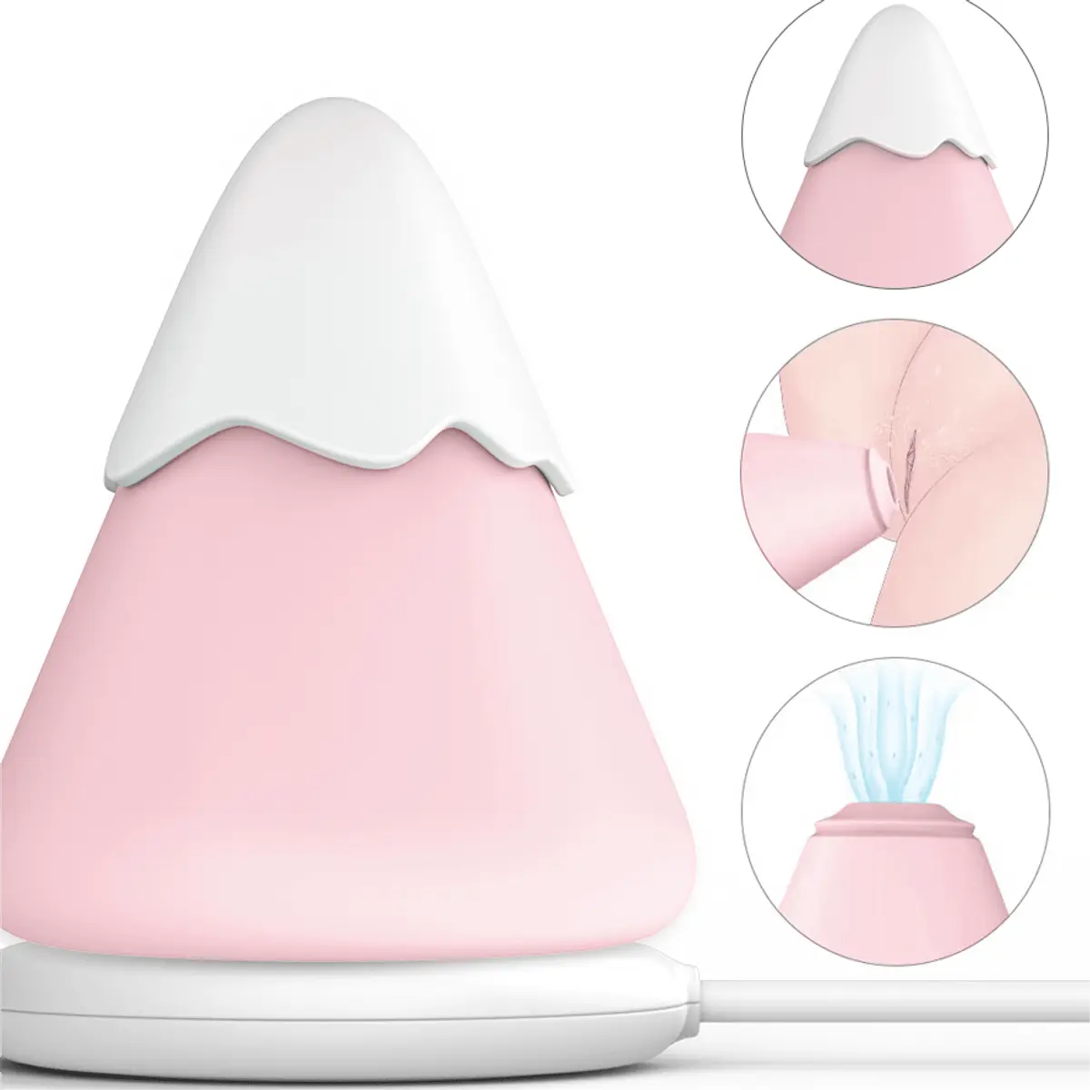 Snow Mountain Mini Massager USB Rechargeable 7 Modes Soft Silicone