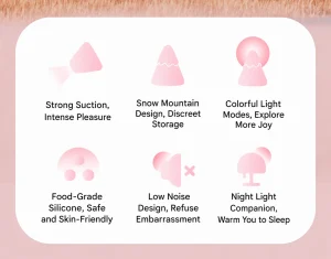 Snow Mountain Mini Massager USB Rechargeable 7 Modes Soft Silicone