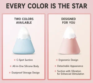 Snow Mountain Mini Massager USB Rechargeable 7 Modes Soft Silicone