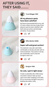 Snow Mountain Mini Massager USB Rechargeable 7 Modes Soft Silicone