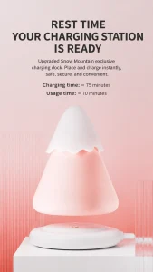 Snow Mountain Mini Massager USB Rechargeable 7 Modes Soft Silicone