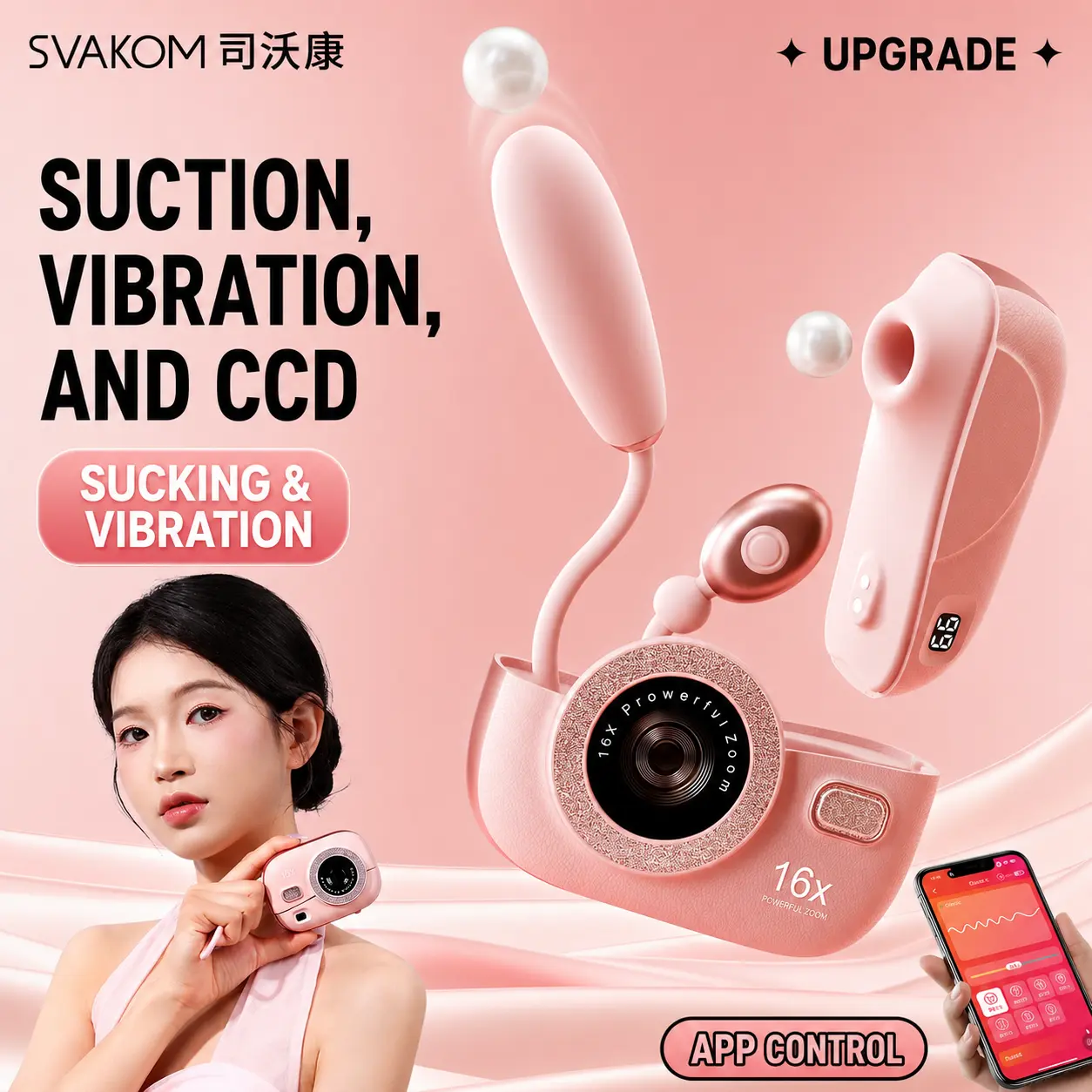 SVAKOM CCD Camera Shaped Split Clitoris Sucking G-Spot Vibrator