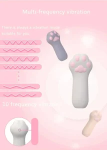 YY HORSE Kitten Paw Vibrator USB Rechargeable 10 Modes Soft Silicone IPX7 Waterproof